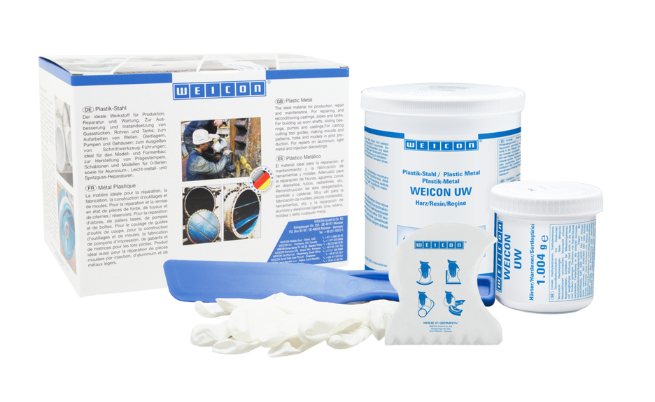 Plastic Metal UW | mineral-filled epoxy resin system for repairs and moulding on wet surfaces