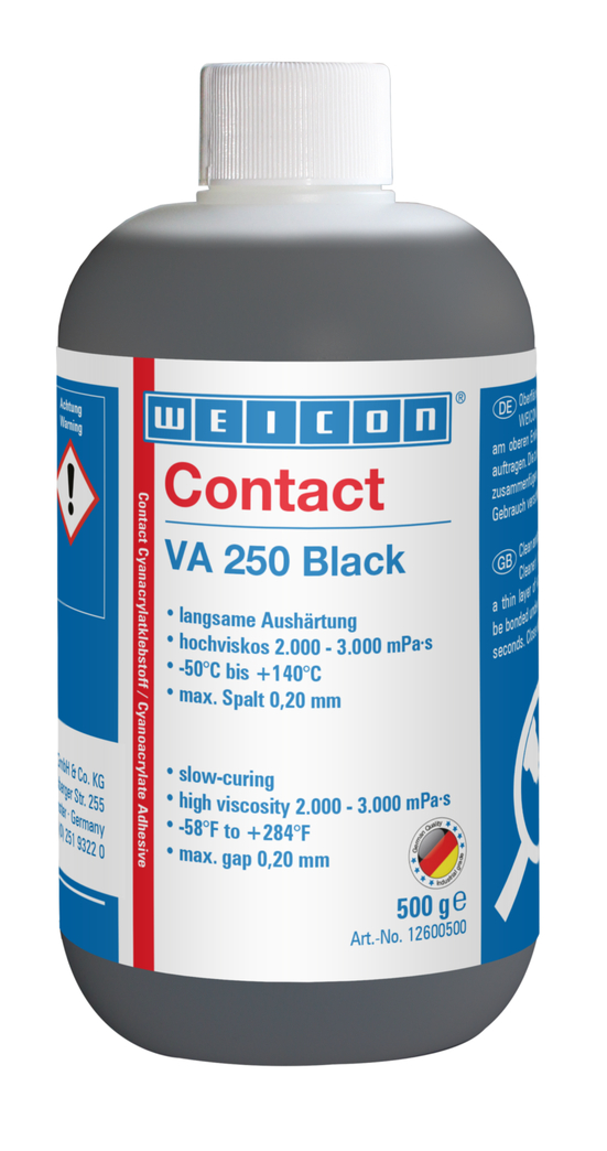 Contact VA 250 Black | instant adhesive with high viscosity, rubber-filled Contact VA 250 Black | instant adhesive with high viscosity, rubber-filled