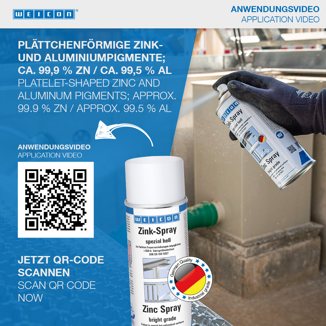Zinc Bright Spray | cathodic corrosion protection with approval for use in the food sector