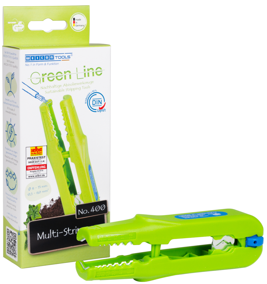 Multi-Stripper No. 400 Green Line | Sustainable stripping tool I multifunctional stripper, working range stripping 0,5 - 6,0 mm² I skinning 8 - 13 mm Ø I Multifunctional with 4 functions
