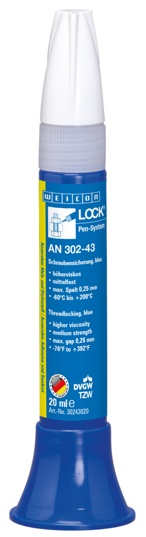 WEICONLOCK® AN 302-43 Frein filet | Résistance moyenne, viscosité accrue, homologué pour l'eau potable