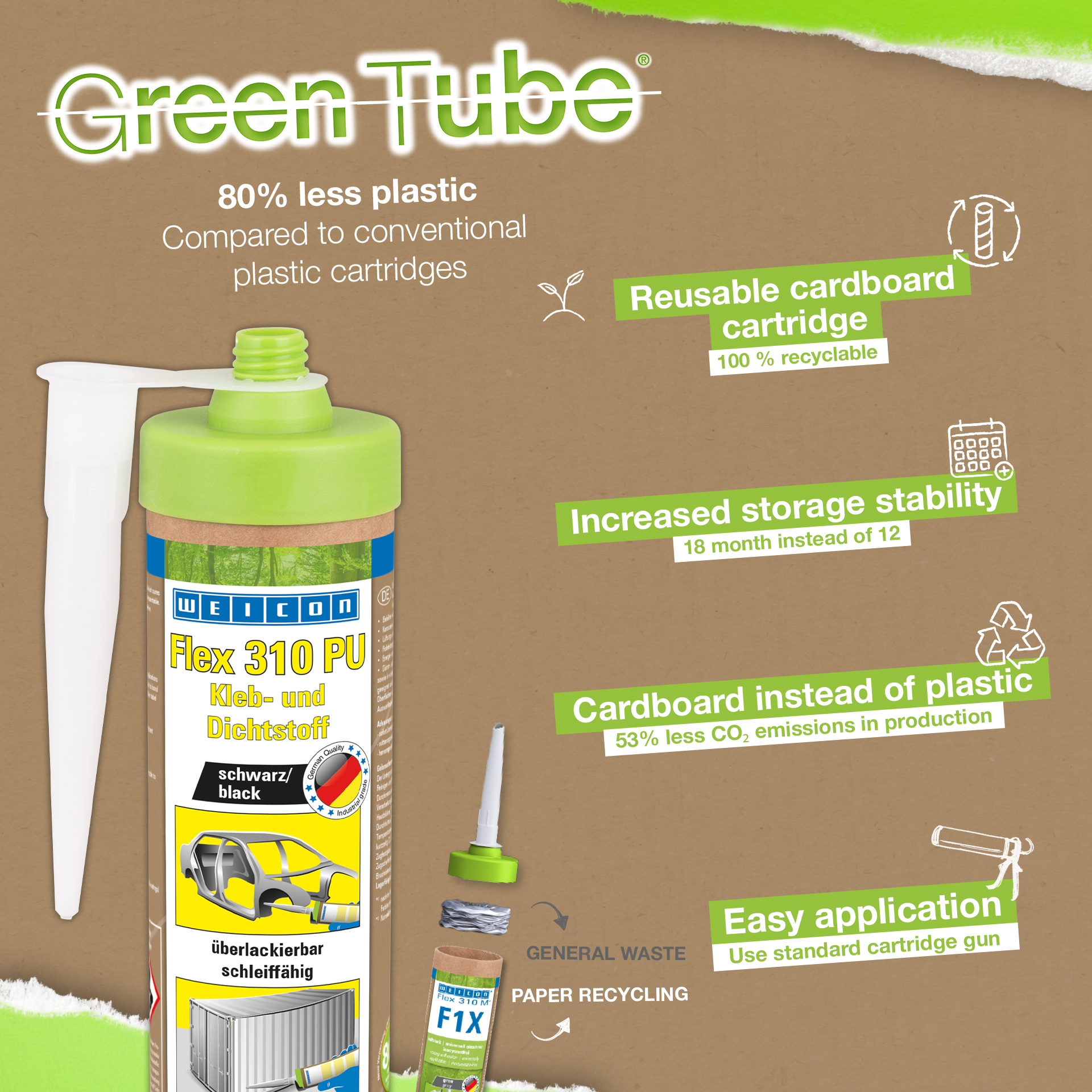 Flex 310 PU | permanently elastic adhesive and sealant based on polyurethane