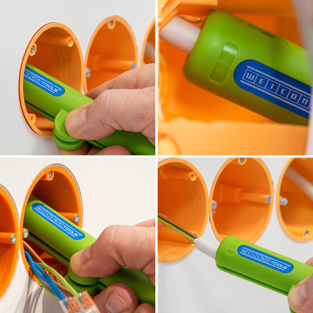 Round Cable Stripper No. 13 Gren Line | Wire stripping tools made from up to 97% renewable raw materials | for dismantling all standard round cables | working range 6.0 - 13.0 mm Ø.
