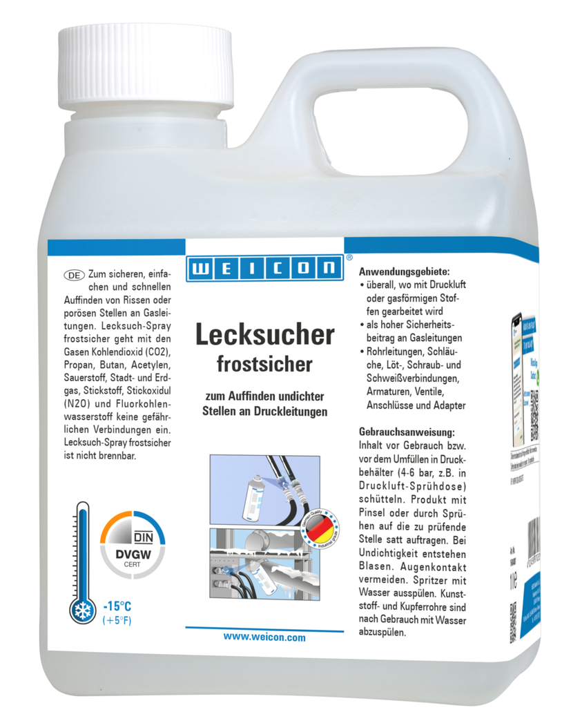 Leak Detection Spray frost-proof | for locating cracks in pressure lines down to -15 °C