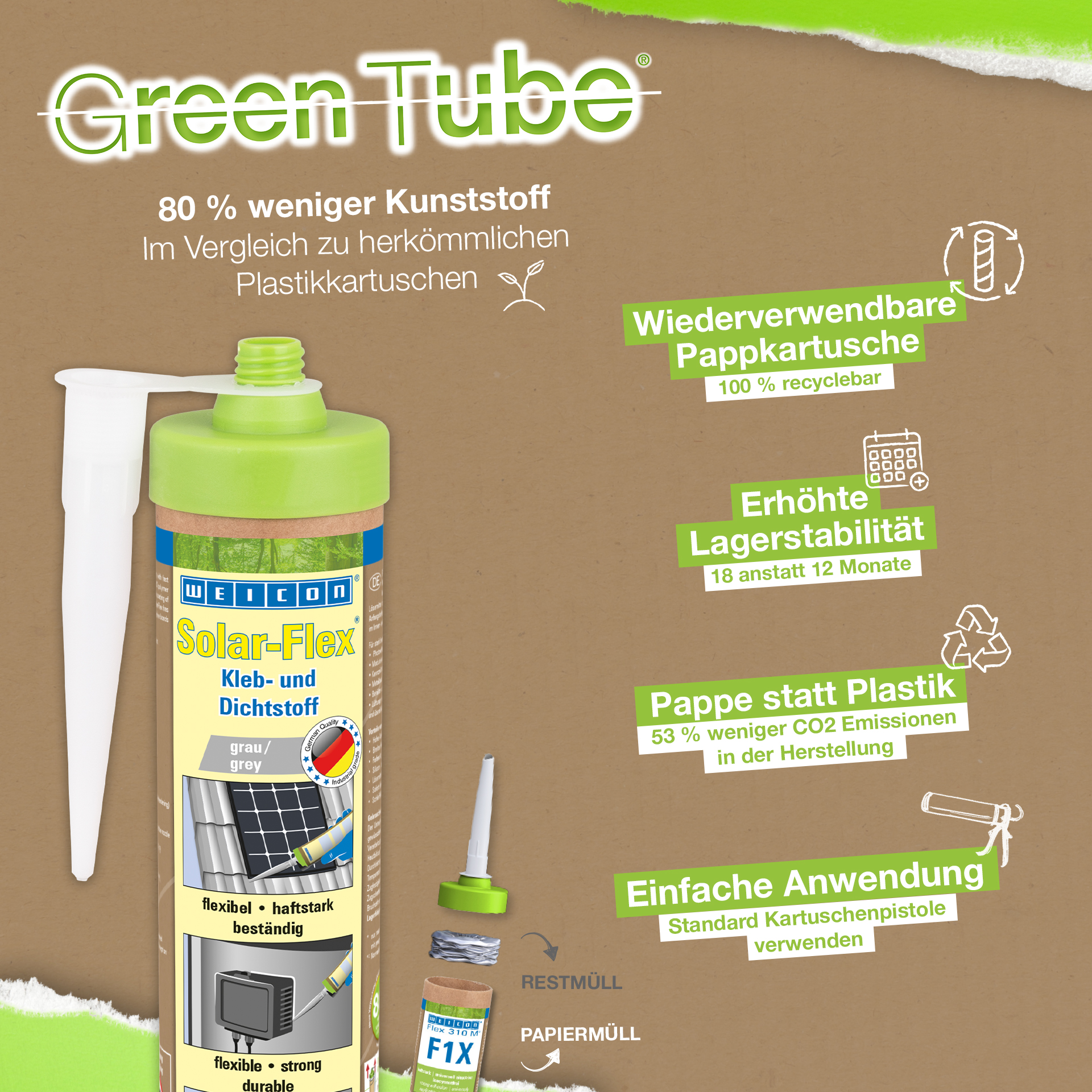 Solar-Flex® | weather-resistant adhesive and sealant for the solar sector, based on MS-Polymer