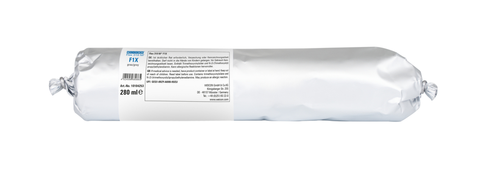 WEICON Green Tube Flex 310 M F1X | Scellant adhésif avec une très forte adhérence initiale à base de Ms-polymère, résistant aux températures jusqu’à 180°C