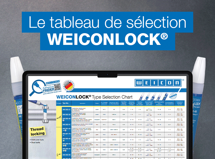 tablet, chart, weiconlock, adhesive, bolts