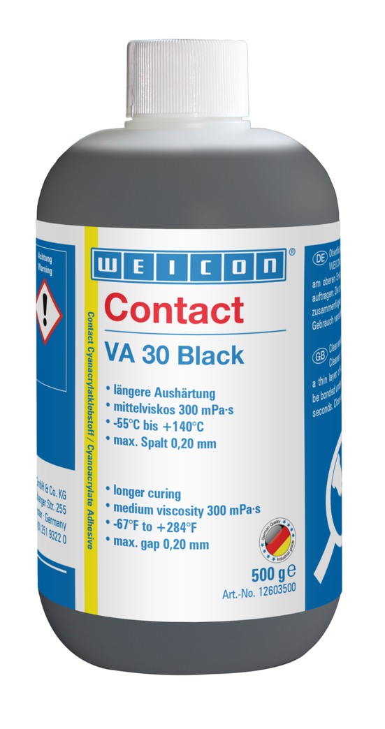 Contact VA 30 Black | instant adhesive with medium viscosity, rubber-filled