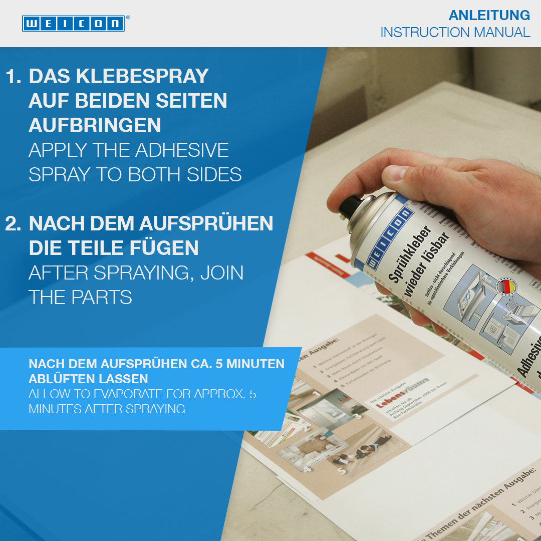 Spray Adhésif repositionnable | Colle de contact vaporisable pour matériaux légers