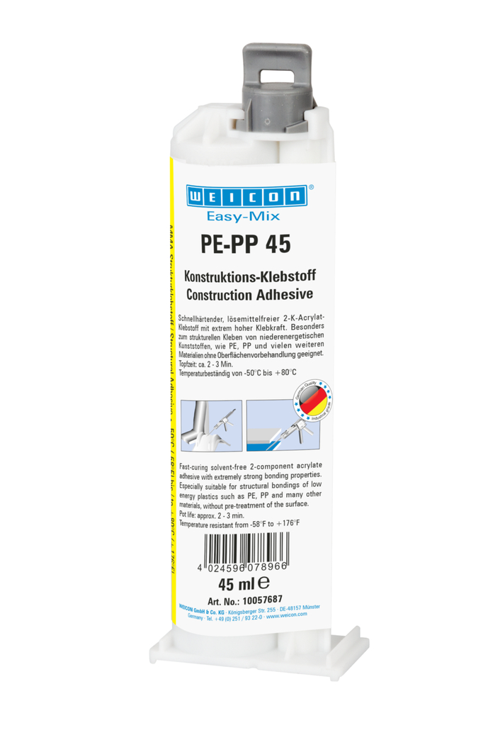 Easy-Mix PE-PP 45 | Adhésif de construction à base d'acrylate de méthyle pour matières plastiques spéciales