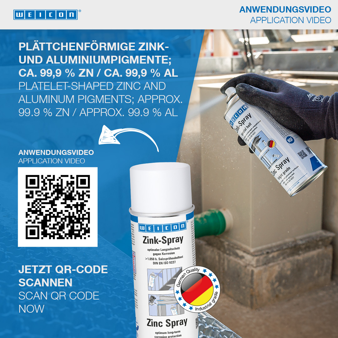 Spray Zinc | protection cathodique contre la corrosion avec autorisation pour le secteur alimentaire