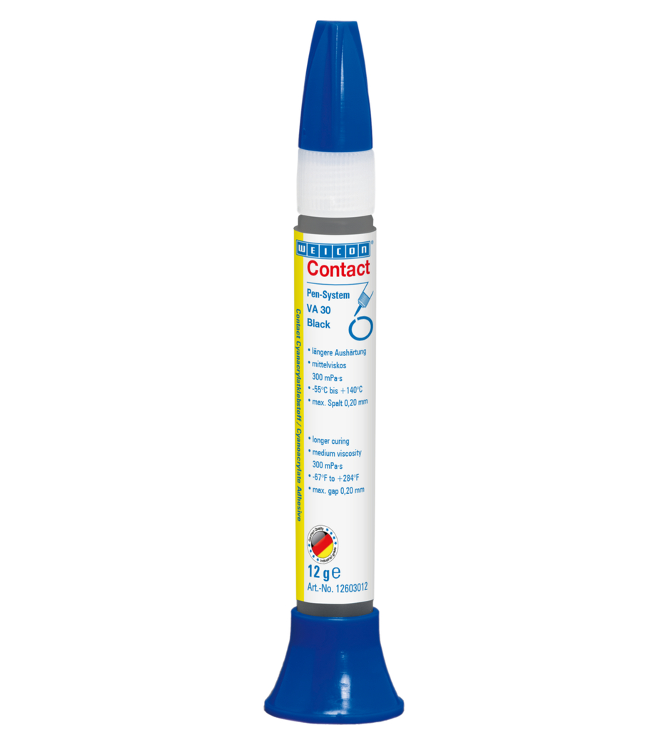Contact VA 30 Black | instant adhesive with medium viscosity, rubber-filled