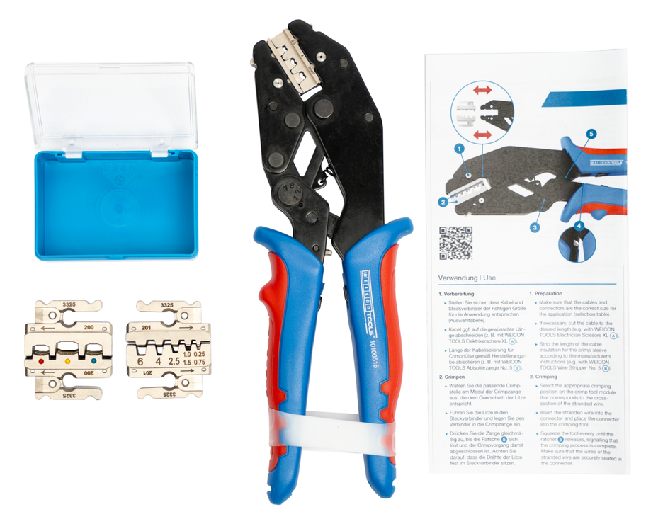 Crimp tool ERGO
 | for crimping MC4 connectors/insulated wire end ferrules/insulated cable lugs