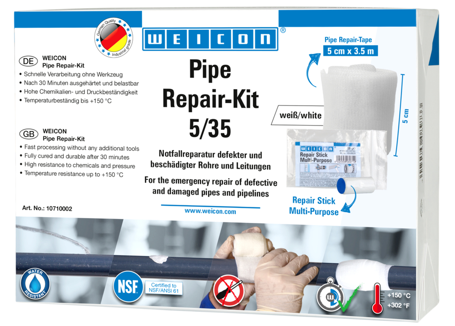 Pipe Repair-Kit | for emergency repairs on damaged pipes and lines, size M