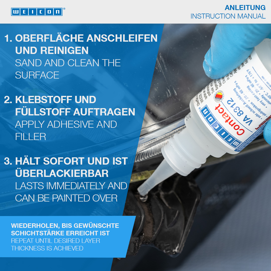 Contact-Filler Set | transparent special filler and cyanoacrylate adhesive Contact VA 8312
