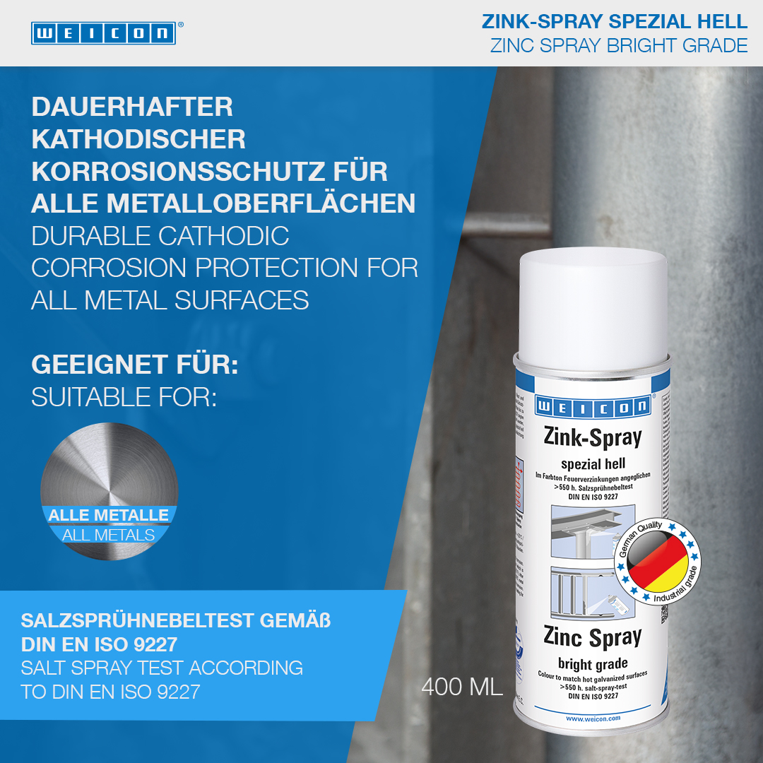Spray Zinc « spécial clair » | protection cathodique contre la corrosion avec autorisation pour le secteur alimentaire
