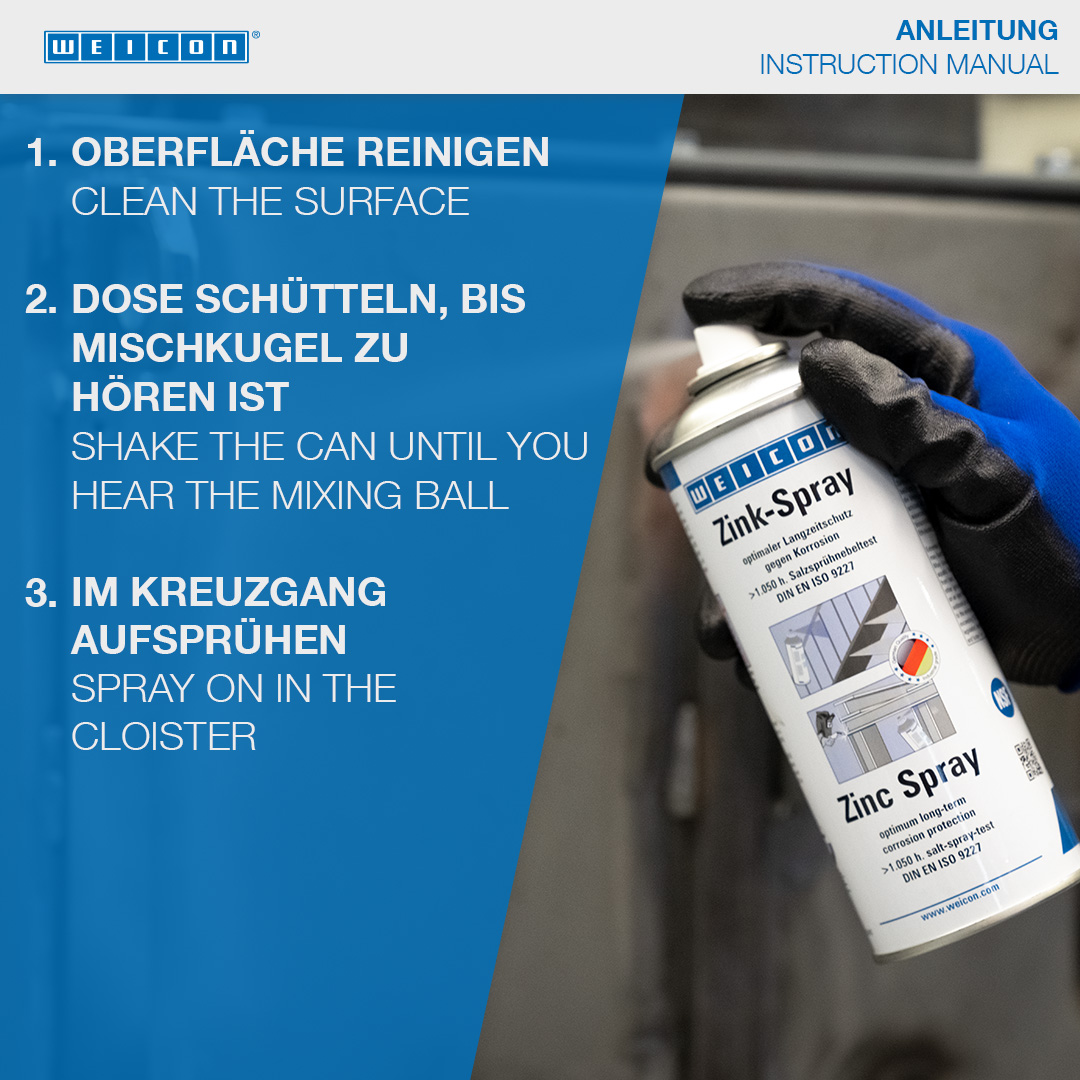 Spray Zinc | protection cathodique contre la corrosion avec autorisation pour le secteur alimentaire