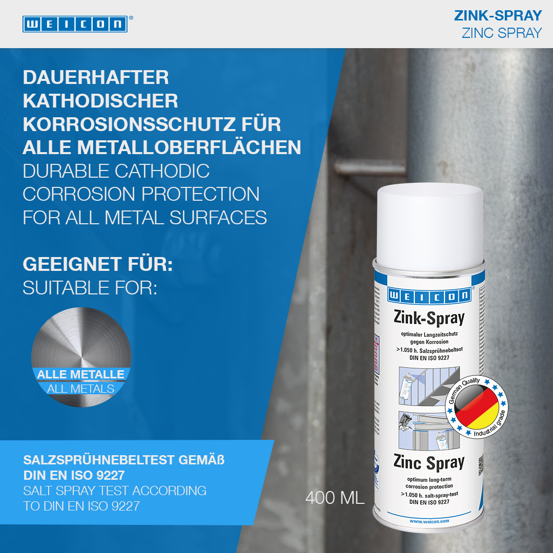 Spray Zinc | protection cathodique contre la corrosion avec autorisation pour le secteur alimentaire