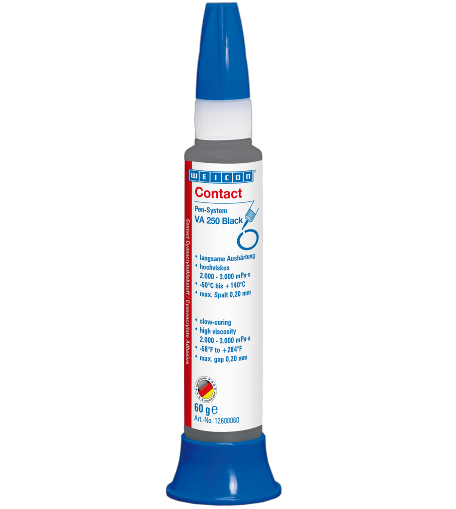 Contact VA 250 Black | instant adhesive with high viscosity, rubber-filled Contact VA 250 Black | instant adhesive with high viscosity, rubber-filled