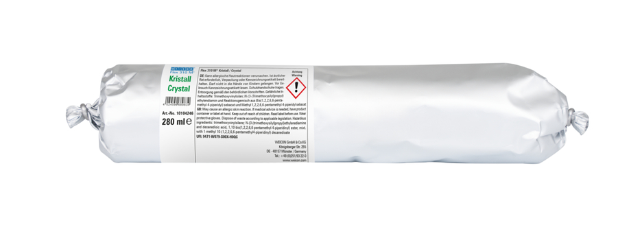 Flex 310 M® Cristal Polymère Hybride | Adhésif élastique à base de MS-polymère en presspack pour un travail sans fatigue Flex 310 M® Cristal Polymère Hybride | Adhésif élastique à base de MS-polymère en presspack pour un travail sans fatigue