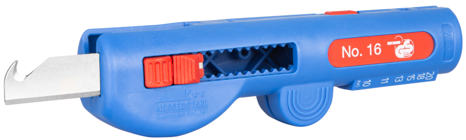 Quadro-Stripper No. 16 | multifunctional stripper, working range stripping 0,5 - 6,0 mm² / skinning 8 - 13 mm Ø Quadro-Stripper No. 16 | multifunctional stripper, working range stripping 0,5 - 6,0 mm² / skinning 8 - 13 mm Ø