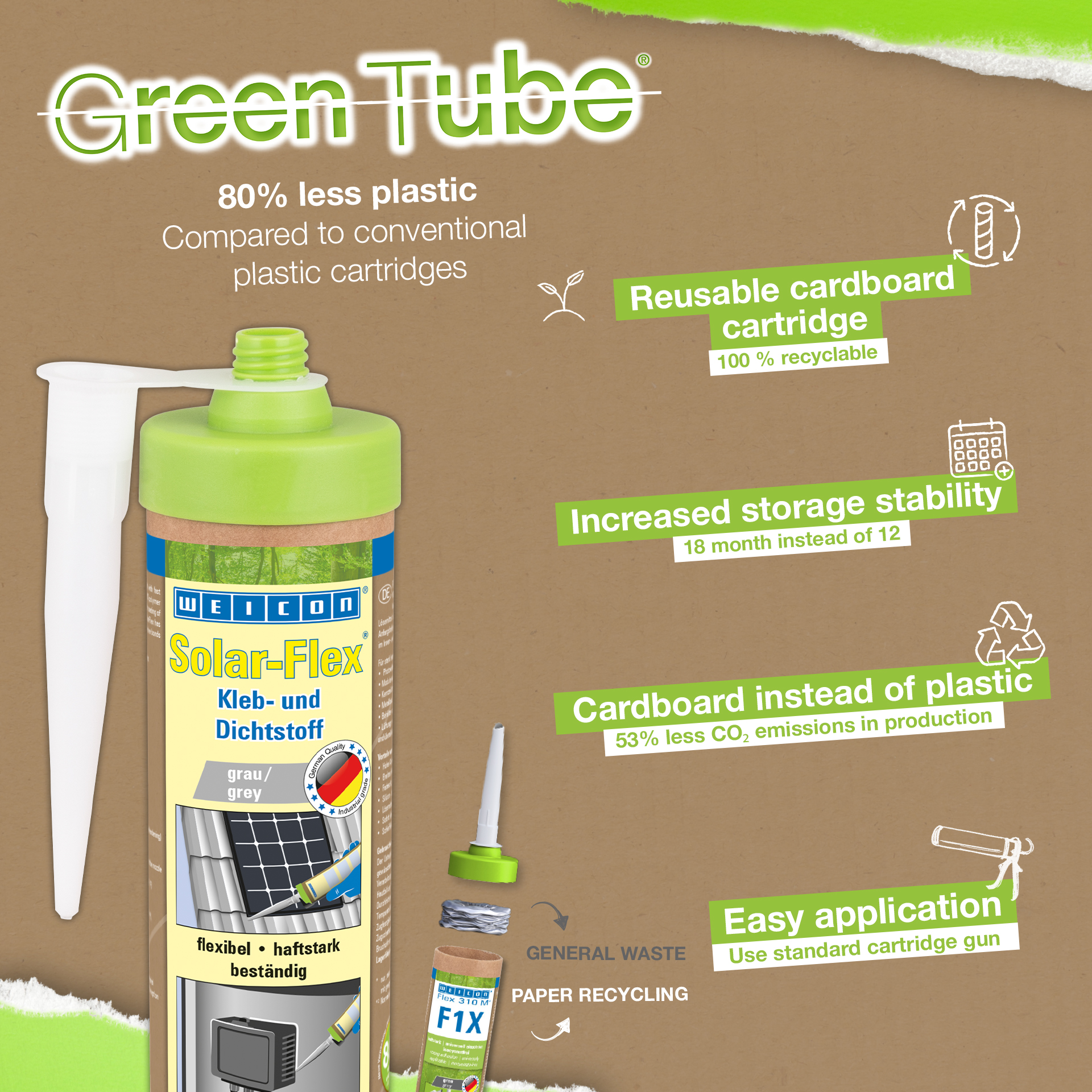 Solar-Flex® | weather-resistant adhesive and sealant for the solar sector, based on MS-Polymer