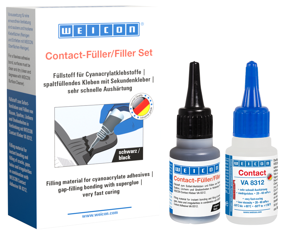 CA-Filler Kit | black special filler and cyanoacrylate adhesive Contact VA 8312