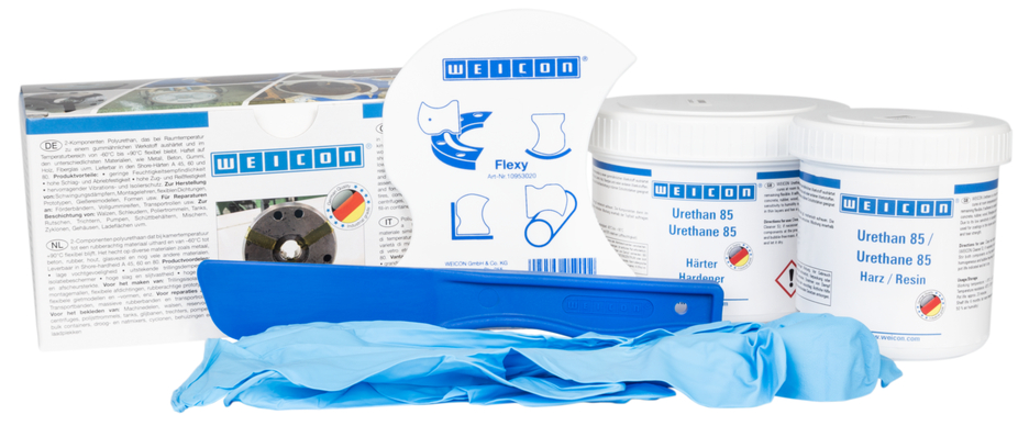 Uréthane 85 | Masse de réparation et de revêtement en polyuréa pâteuse, emballage de travail Uréthane 85 | Masse de réparation et de revêtement en polyuréa pâteuse, emballage de travail