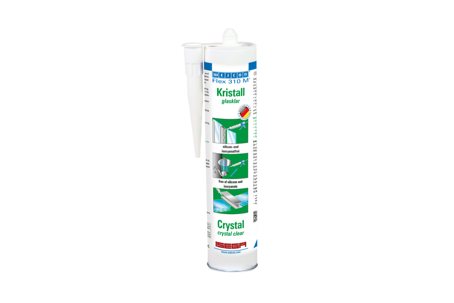 Flex 310 M® Crystal | elastic adhesive based on MS-Polymer in Presspack packaging for fatigue-free working