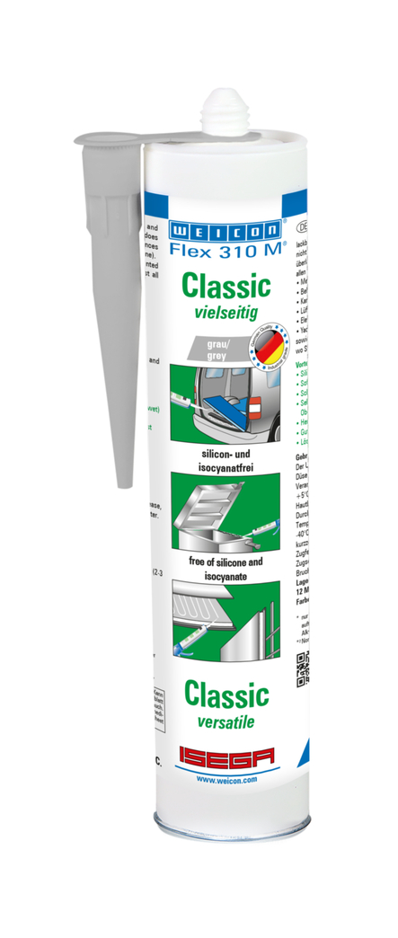 Flex 310 M® Classic | elastic adhesive based on MS-Polymer in Presspack packaging for fatigue-free working Flex 310 M® Classic | elastic adhesive based on MS-Polymer in Presspack packaging for fatigue-free working