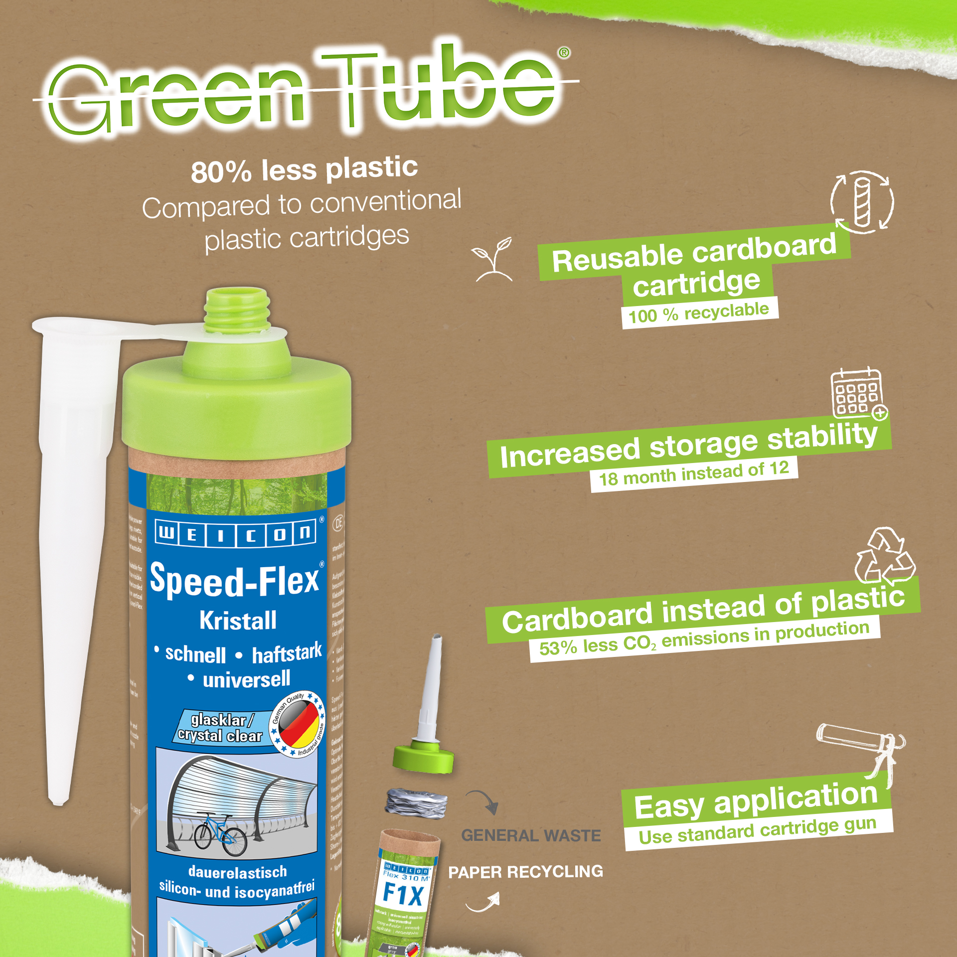 Speed-Flex® Crystal | adhesive and sealant for crystal-clear bonds, based on MS-Polymer