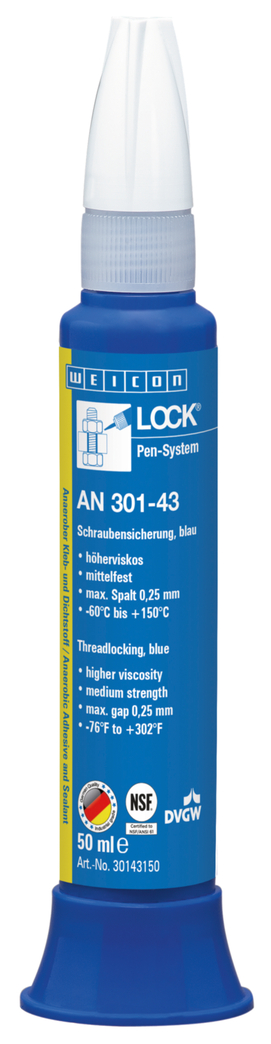 WEICONLOCK® AN 301-43 Frein filet | résistance moyenne, homologué pour l'eau potable