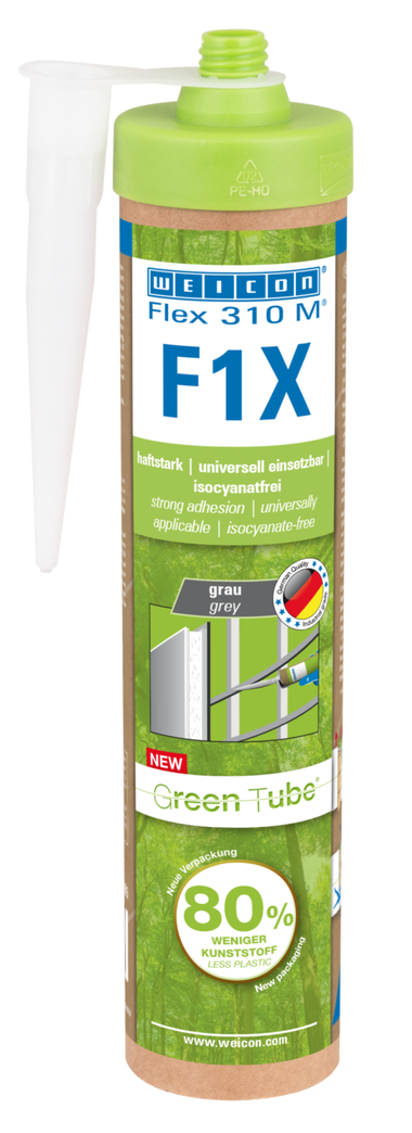 WEICON Green Tube Flex 310 M F1X | MS polymer-based adhesive and sealant with very high initial adhesion, temperature-resistant up to 180°C