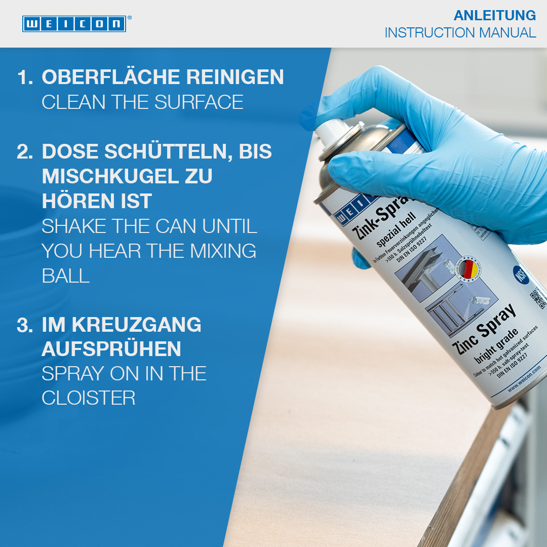 Zinc Bright Spray | cathodic corrosion protection with approval for use in the food sector