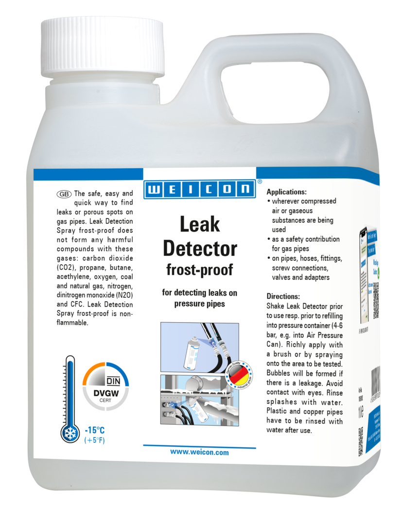 Leak Detection Spray frost-proof | for locating cracks in pressure lines down to -15 °C Leak Detection Spray frost-proof | for locating cracks in pressure lines down to -15 °C